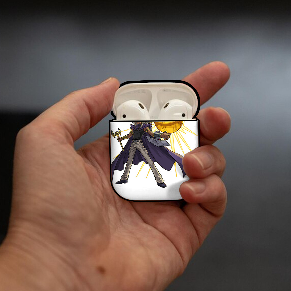 遊☆戯☆王 Yu-Gi-Oh! AirPods 第2世代保護ケース ハードシェル ブラック 耐衝撃・防指紋・カラビナ付き