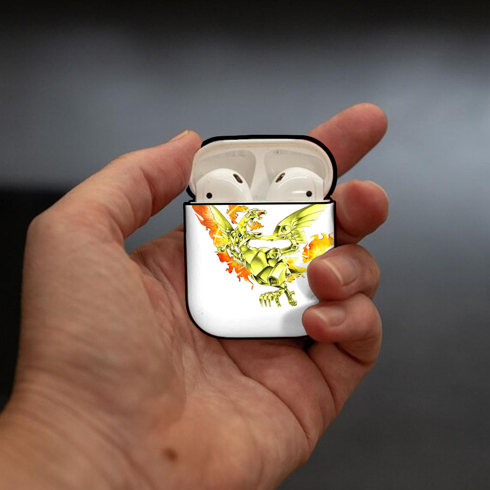 遊☆戯☆王 Yu-Gi-Oh! AirPods 第2世代保護ケース ハードシェル ブラック 耐衝撃・防指紋・カラビナ付き