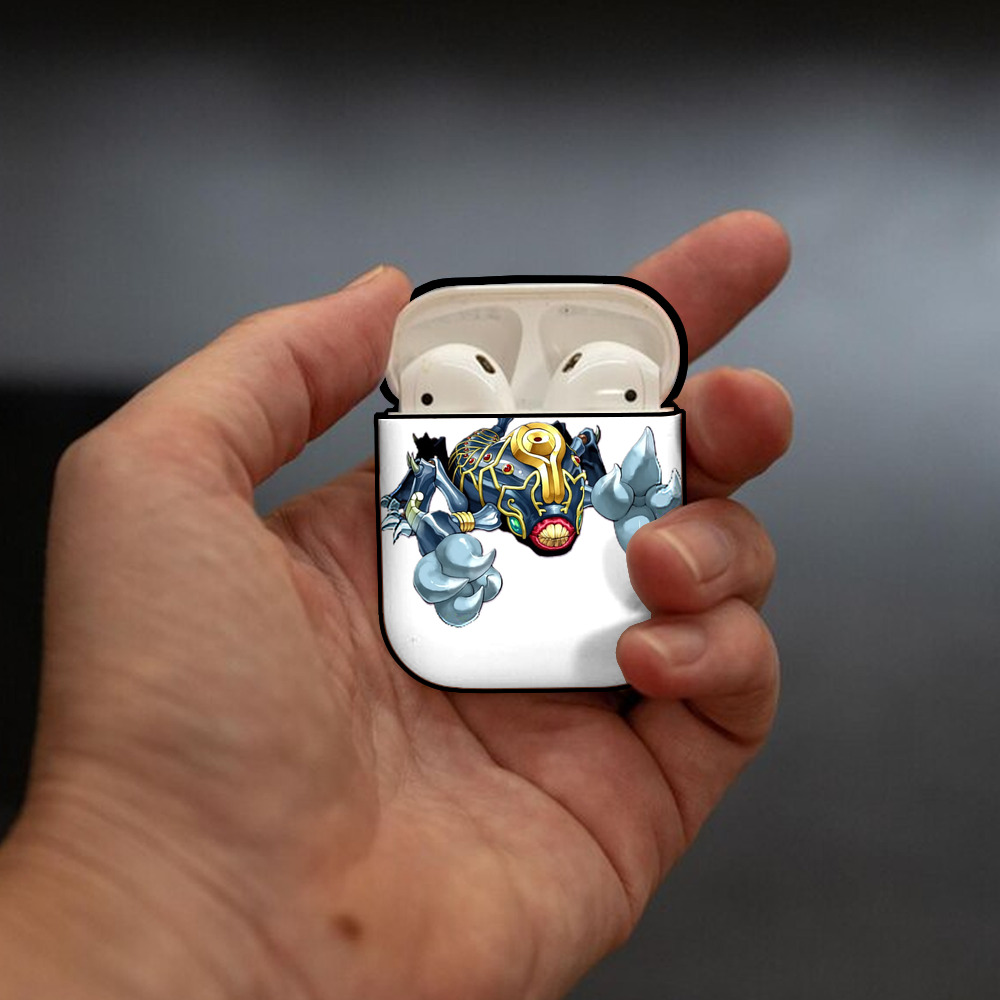 遊☆戯☆王 Yu-Gi-Oh! AirPods 第2世代保護ケース ハードシェル ブラック 耐衝撃・防指紋・カラビナ付き