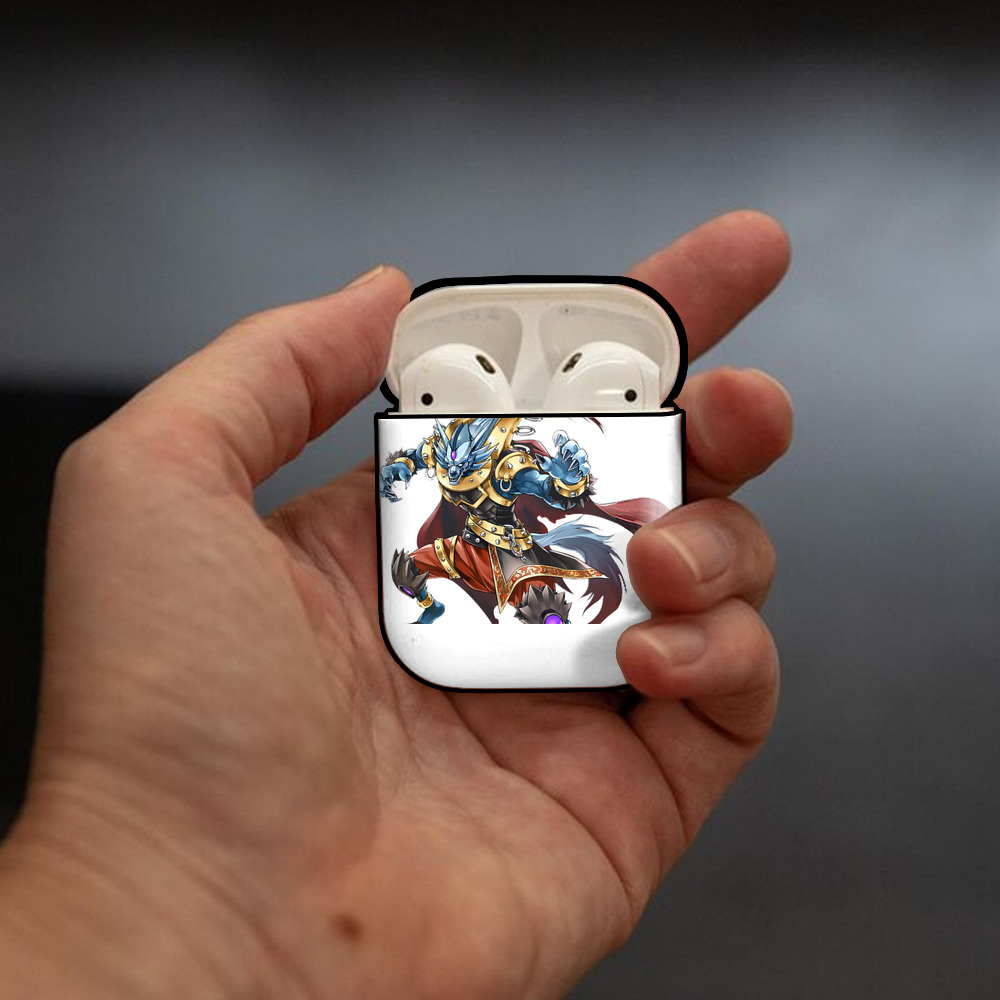 遊☆戯☆王 Yu-Gi-Oh! AirPods 第2世代保護ケース ハードシェル ブラック 耐衝撃・防指紋・カラビナ付き