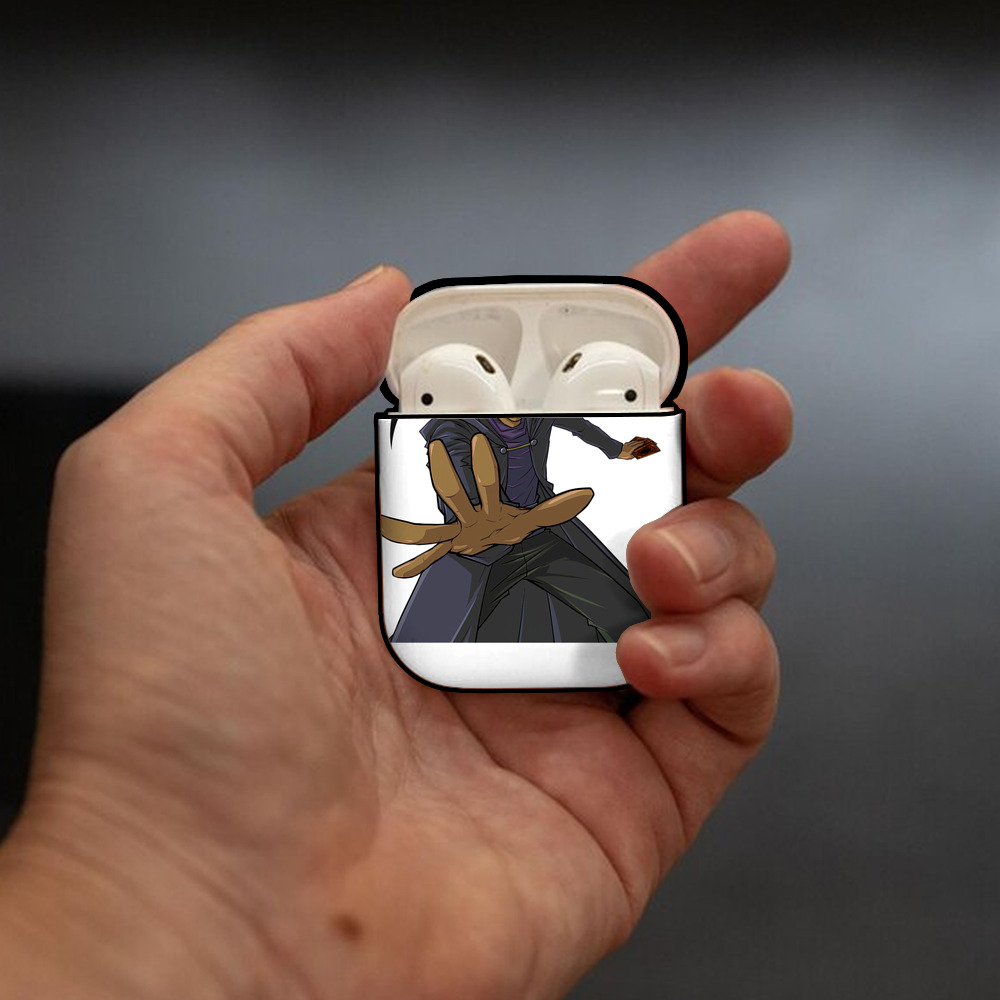 遊☆戯☆王 Yu-Gi-Oh! AirPods 第2世代保護ケース ハードシェル ブラック 耐衝撃・防指紋・カラビナ付き