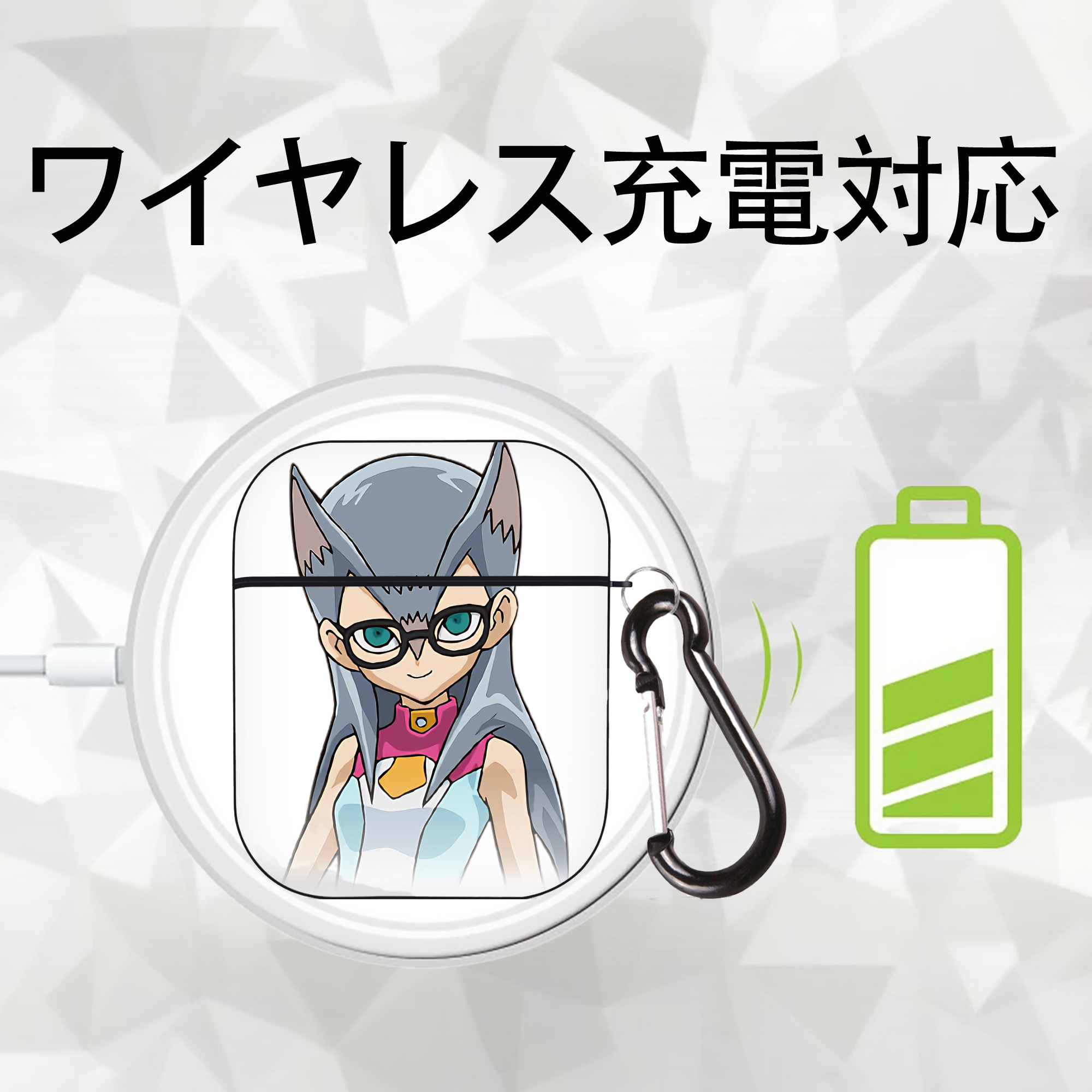 遊☆戯☆王 Yu-Gi-Oh! AirPods 第2世代保護ケース ハードシェル ブラック 耐衝撃・防指紋・カラビナ付き