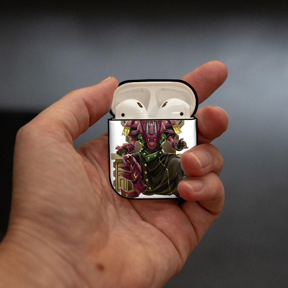 遊☆戯☆王 Yu-Gi-Oh! AirPods 第2世代保護ケース ハードシェル ブラック 耐衝撃・防指紋・カラビナ付き