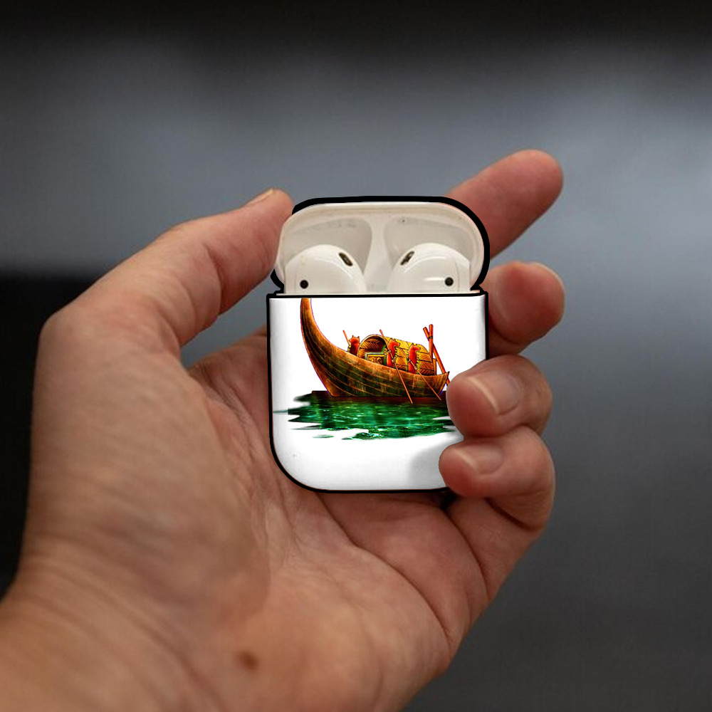 遊☆戯☆王 Yu-Gi-Oh! AirPods 第2世代保護ケース ハードシェル ブラック 耐衝撃・防指紋・カラビナ付き