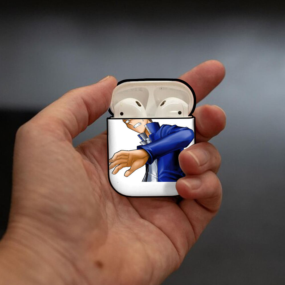 遊☆戯☆王 Yu-Gi-Oh! AirPods 第2世代保護ケース ハードシェル ブラック 耐衝撃・防指紋・カラビナ付き