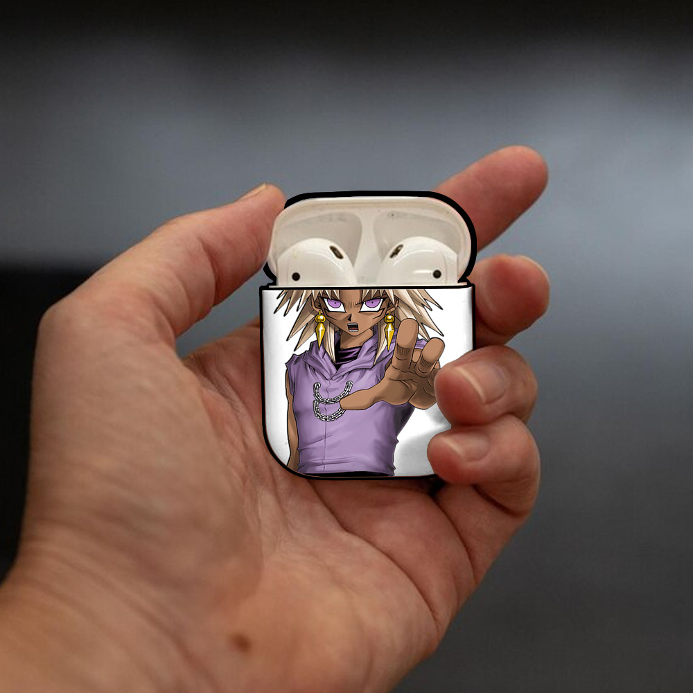 遊☆戯☆王 Yu-Gi-Oh! AirPods 第2世代保護ケース ハードシェル ブラック 耐衝撃・防指紋・カラビナ付き