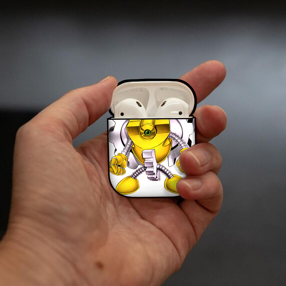 遊☆戯☆王 Yu-Gi-Oh! AirPods 第2世代保護ケース ハードシェル ブラック 耐衝撃・防指紋・カラビナ付き
