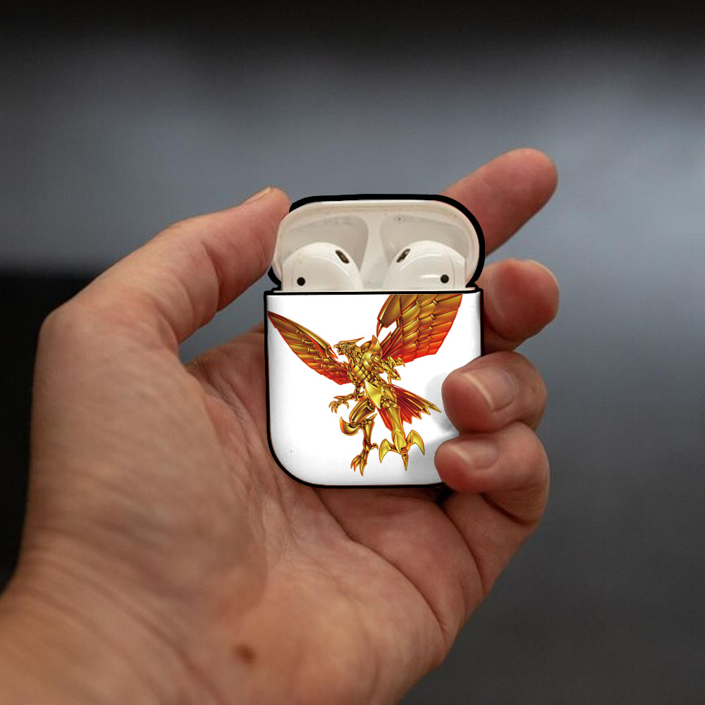 遊☆戯☆王 Yu-Gi-Oh! AirPods 第2世代保護ケース ハードシェル ブラック 耐衝撃・防指紋・カラビナ付き
