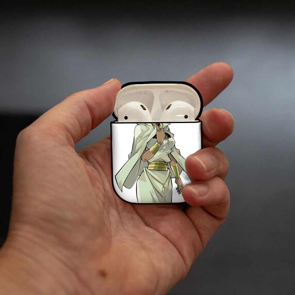 遊☆戯☆王 Yu-Gi-Oh! AirPods 第2世代保護ケース ハードシェル ブラック 耐衝撃・防指紋・カラビナ付き