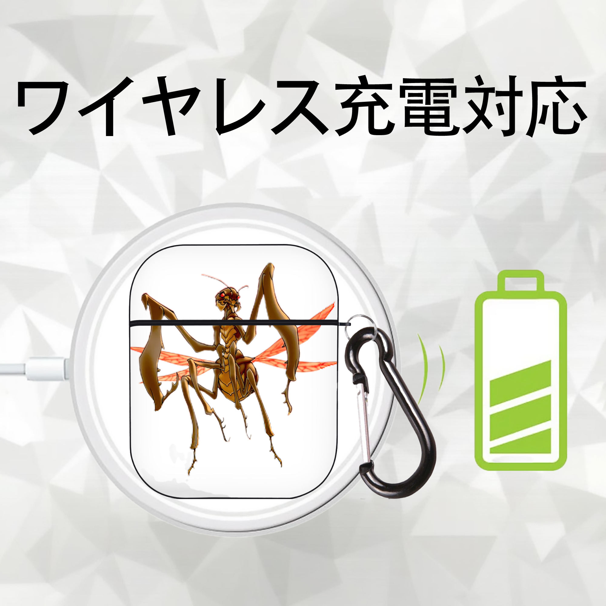 遊☆戯☆王 Yu-Gi-Oh! AirPods 第2世代保護ケース ハードシェル ブラック 耐衝撃・防指紋・カラビナ付き