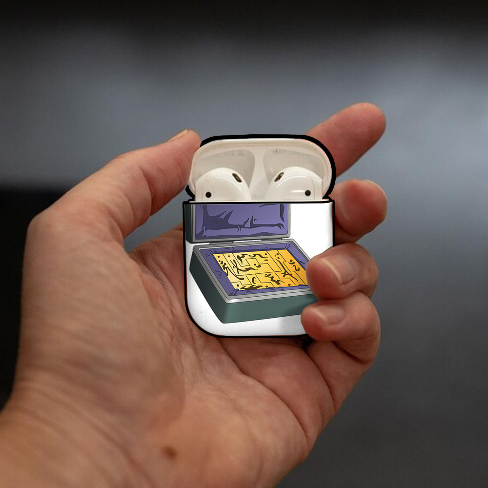 遊☆戯☆王 Yu-Gi-Oh! AirPods 第2世代保護ケース ハードシェル ブラック 耐衝撃・防指紋・カラビナ付き