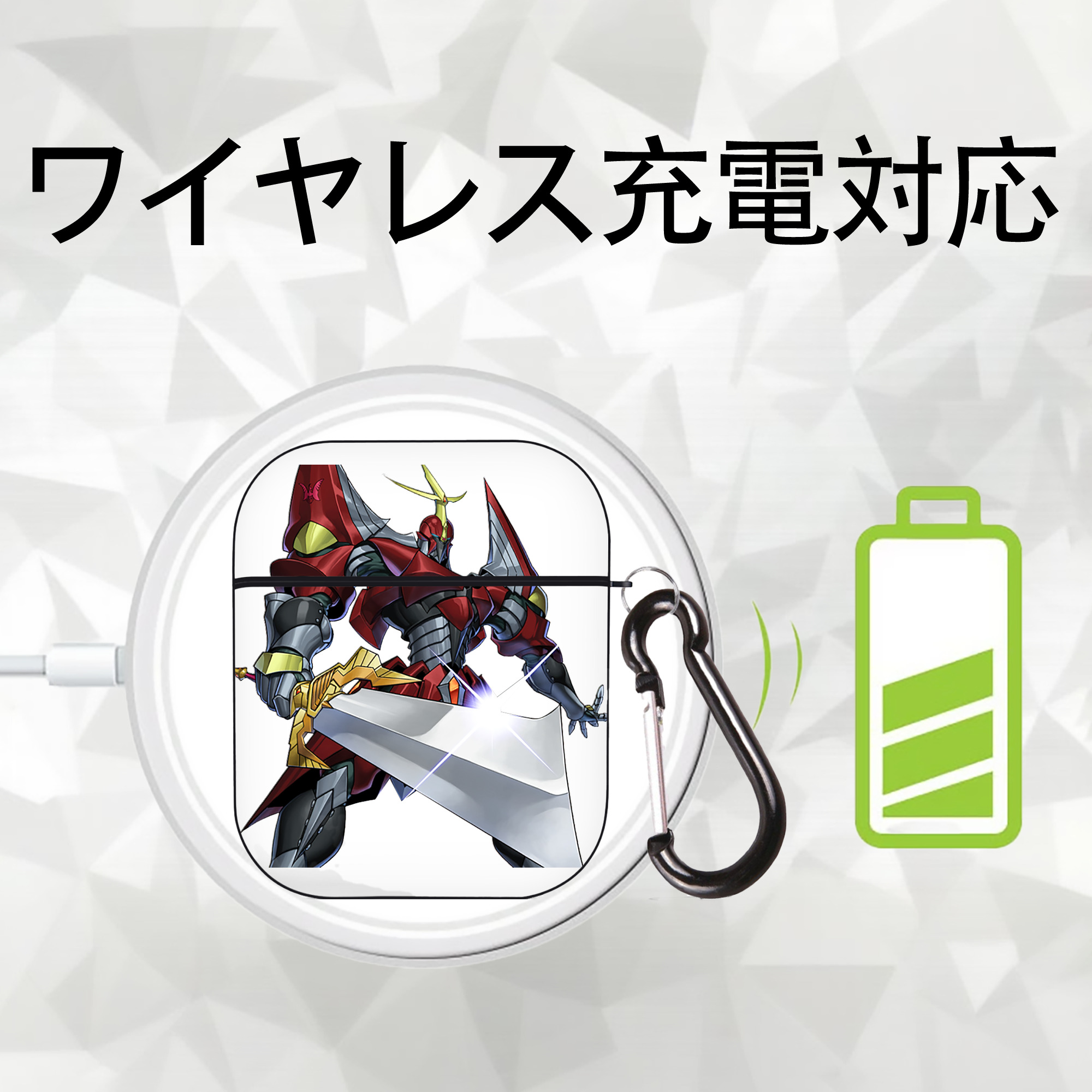 遊☆戯☆王 Yu-Gi-Oh! AirPods 第2世代保護ケース ハードシェル ブラック 耐衝撃・防指紋・カラビナ付き