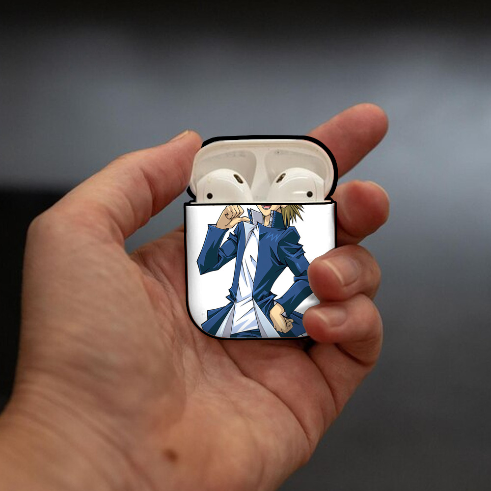 遊☆戯☆王 Yu-Gi-Oh! AirPods 第2世代保護ケース ハードシェル ブラック 耐衝撃・防指紋・カラビナ付き