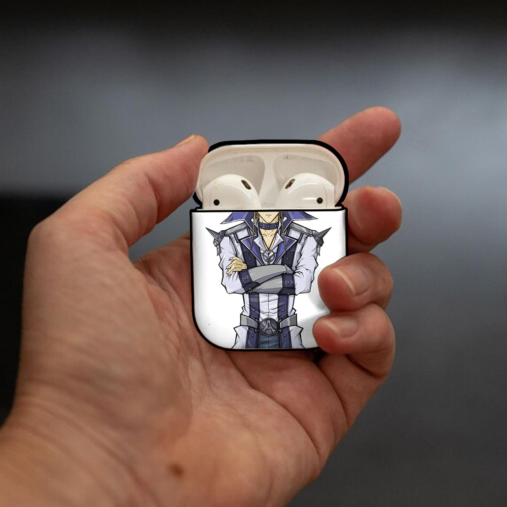 遊☆戯☆王 Yu-Gi-Oh! AirPods 第2世代保護ケース ハードシェル ブラック 耐衝撃・防指紋・カラビナ付き