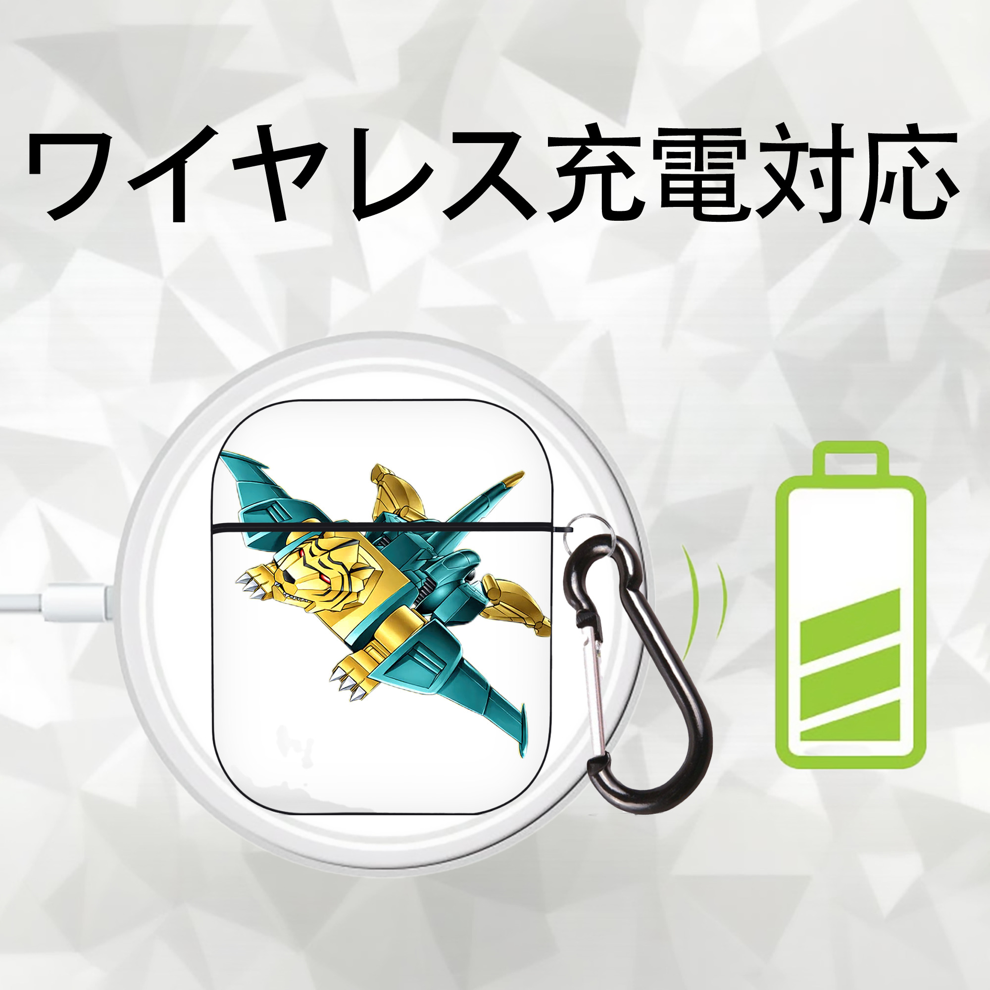 遊☆戯☆王 Yu-Gi-Oh! AirPods 第2世代保護ケース ハードシェル ブラック 耐衝撃・防指紋・カラビナ付き