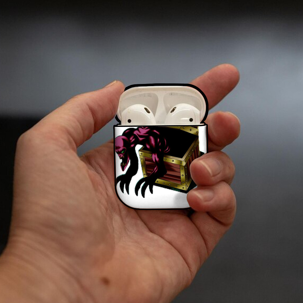 遊☆戯☆王 Yu-Gi-Oh! AirPods 第2世代保護ケース ハードシェル ブラック 耐衝撃・防指紋・カラビナ付き
