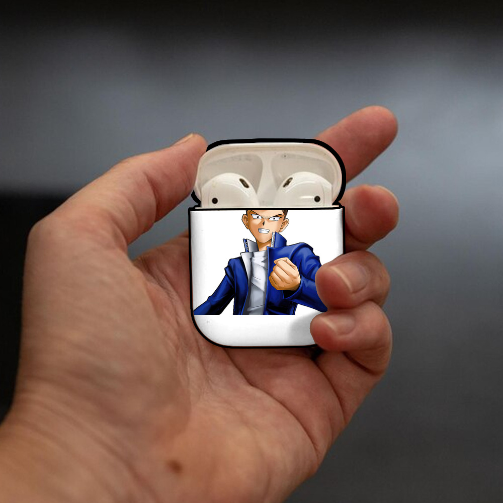 遊☆戯☆王 Yu-Gi-Oh! AirPods 第2世代保護ケース ハードシェル ブラック 耐衝撃・防指紋・カラビナ付き