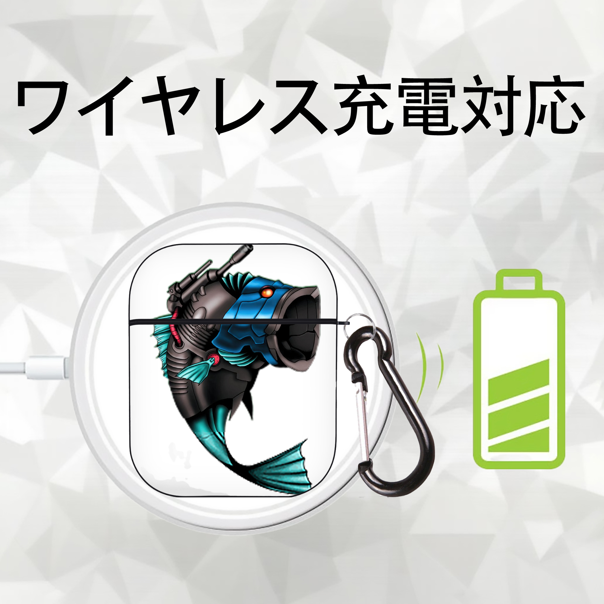 遊☆戯☆王 Yu-Gi-Oh! AirPods 第2世代保護ケース ハードシェル ブラック 耐衝撃・防指紋・カラビナ付き