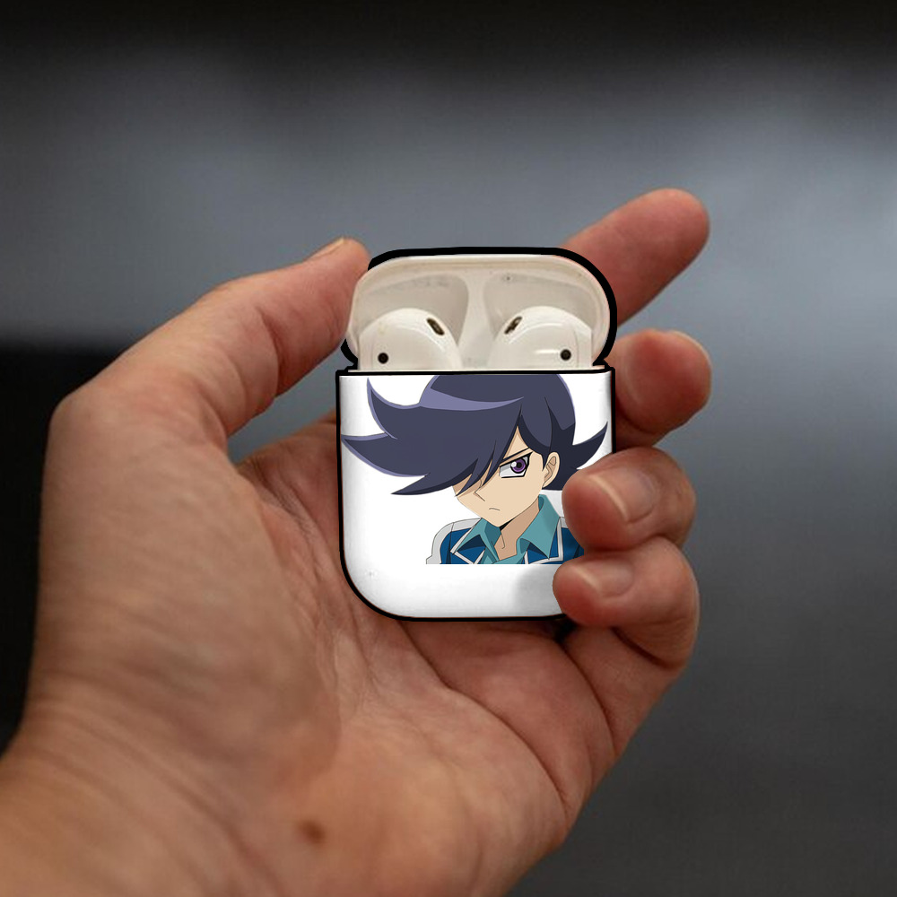 遊☆戯☆王 Yu-Gi-Oh! AirPods 第2世代保護ケース ハードシェル ブラック 耐衝撃・防指紋・カラビナ付き