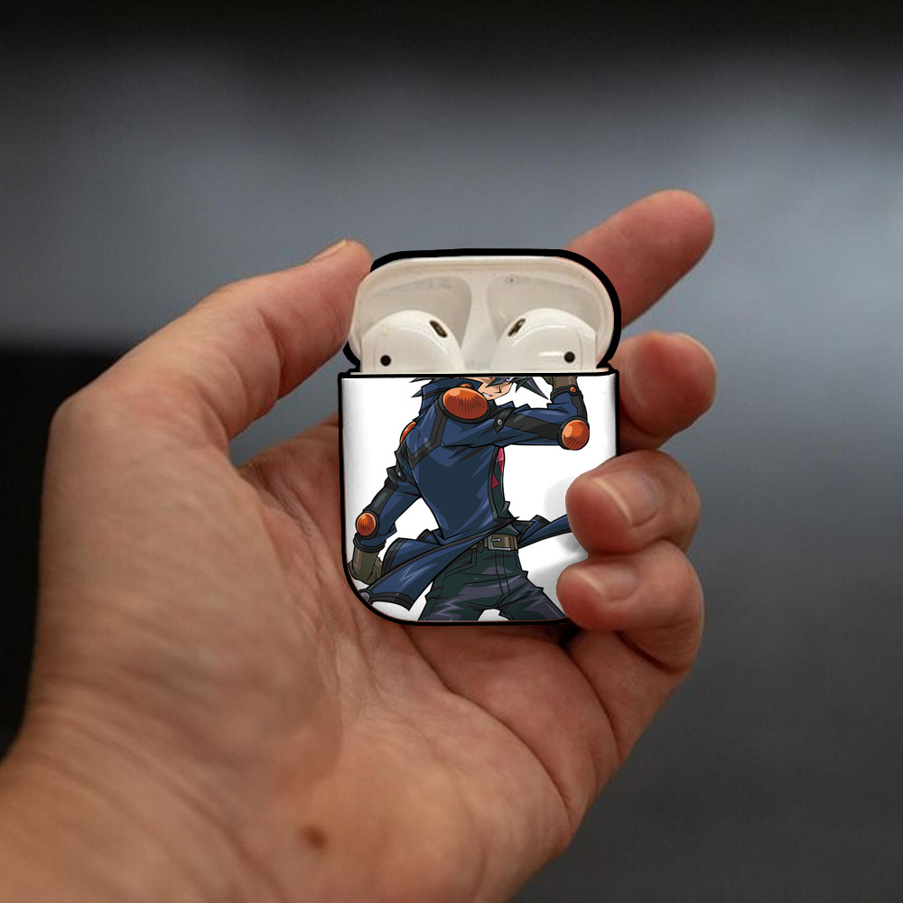 遊☆戯☆王 Yu-Gi-Oh! AirPods 第2世代保護ケース ハードシェル ブラック 耐衝撃・防指紋・カラビナ付き