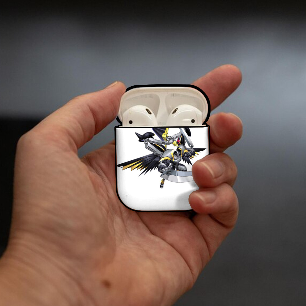 遊☆戯☆王 Yu-Gi-Oh! AirPods 第2世代保護ケース ハードシェル ブラック 耐衝撃・防指紋・カラビナ付き