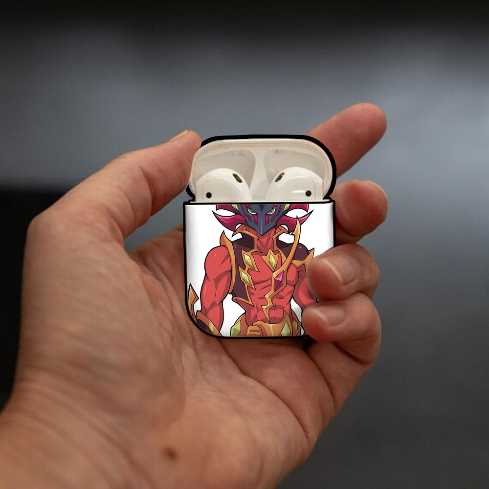遊☆戯☆王 Yu-Gi-Oh! AirPods 第2世代保護ケース ハードシェル ブラック 耐衝撃・防指紋・カラビナ付き