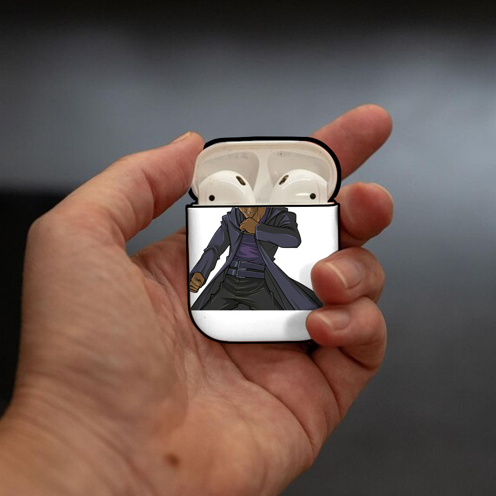 遊☆戯☆王 Yu-Gi-Oh! AirPods 第2世代保護ケース ハードシェル ブラック 耐衝撃・防指紋・カラビナ付き