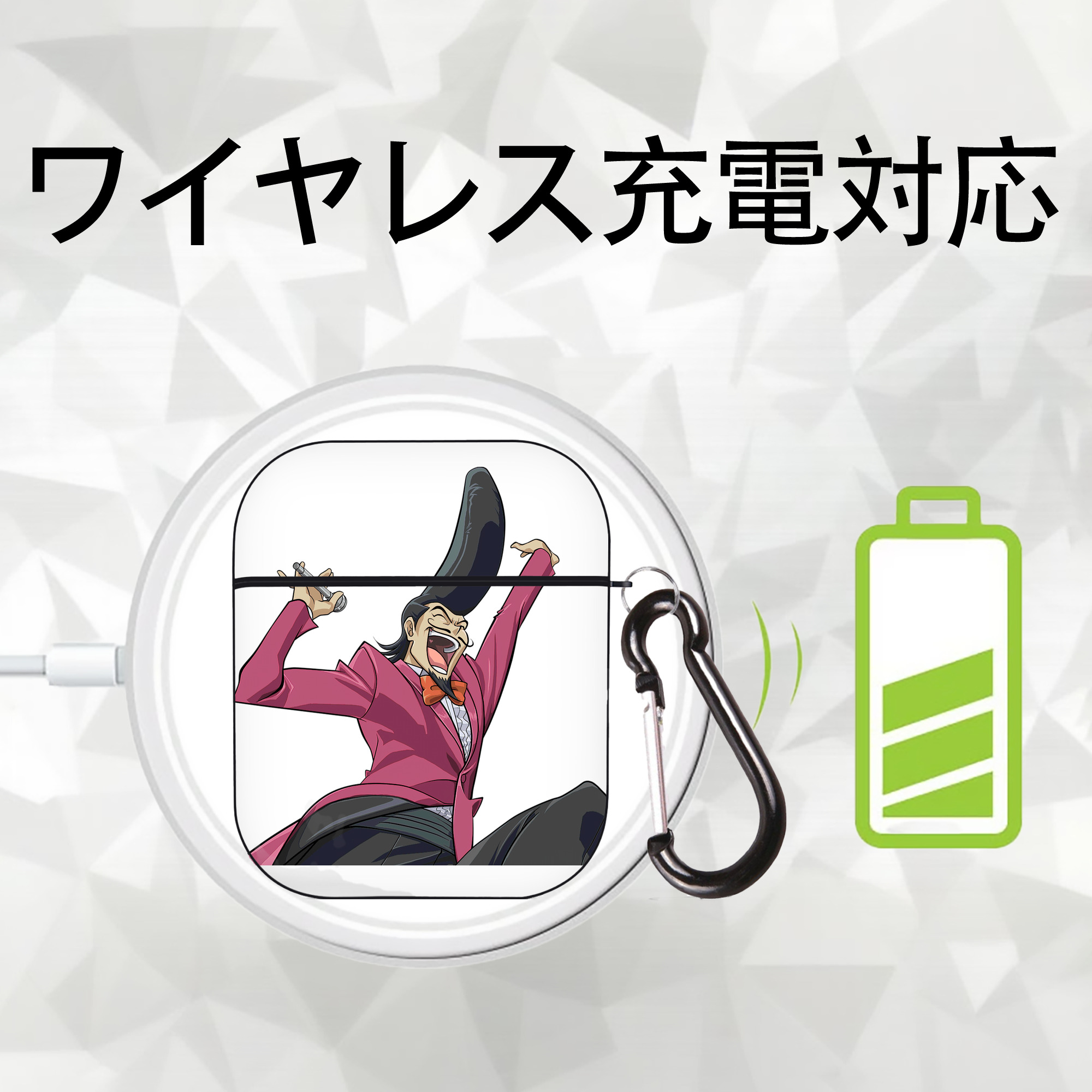遊☆戯☆王 Yu-Gi-Oh! AirPods 第2世代保護ケース ハードシェル ブラック 耐衝撃・防指紋・カラビナ付き