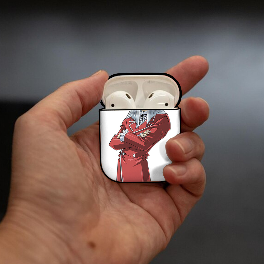 遊☆戯☆王 Yu-Gi-Oh! AirPods 第2世代保護ケース ハードシェル ブラック 耐衝撃・防指紋・カラビナ付き