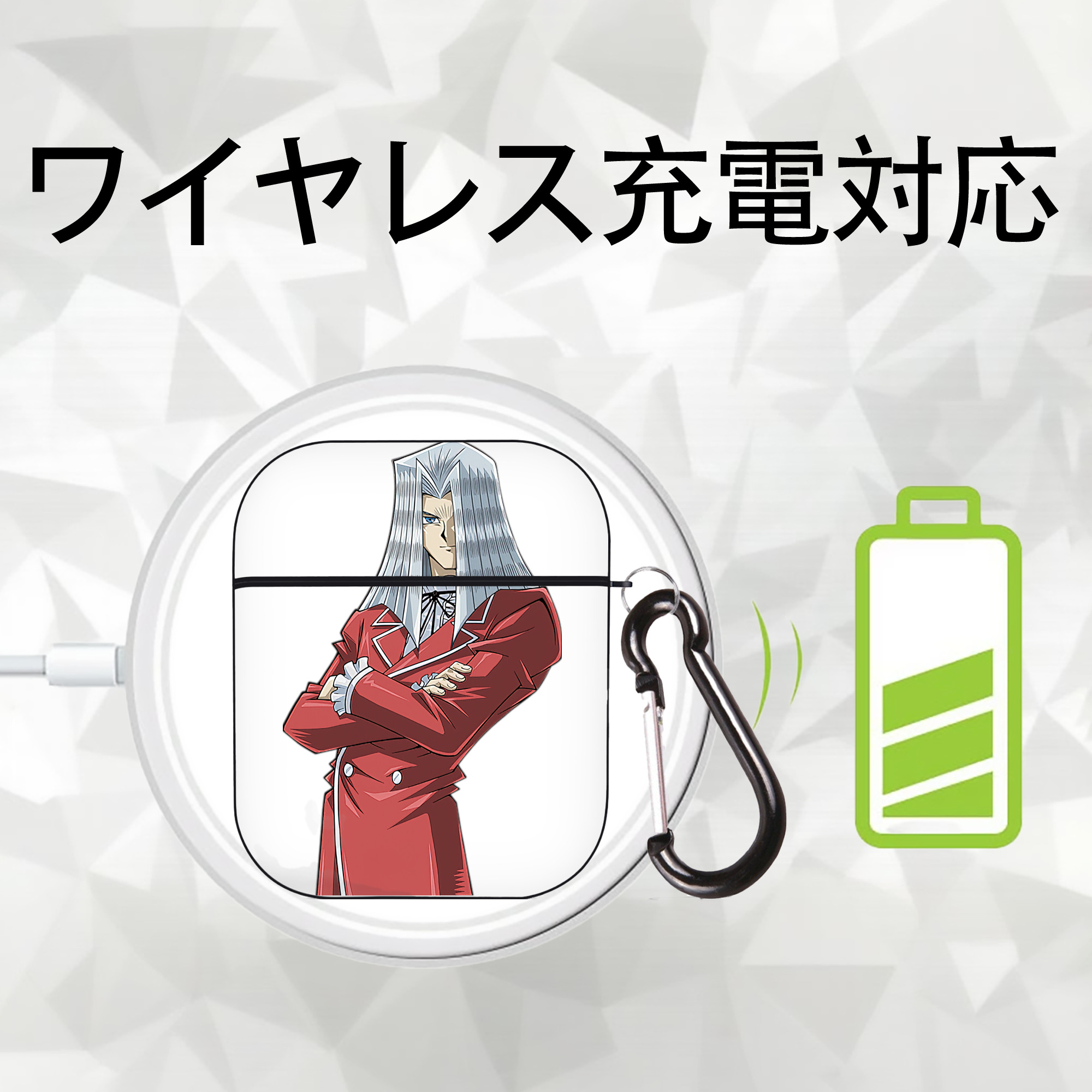 遊☆戯☆王 Yu-Gi-Oh! AirPods 第2世代保護ケース ハードシェル ブラック 耐衝撃・防指紋・カラビナ付き
