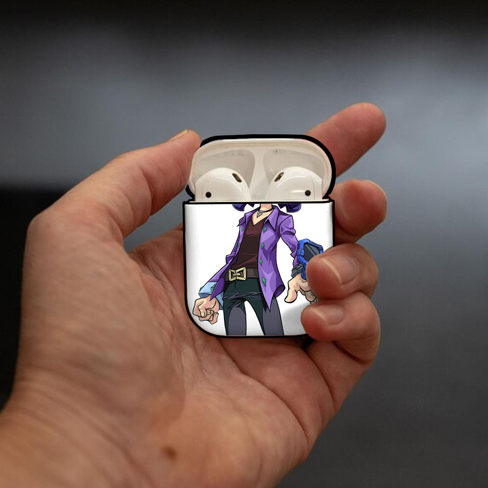 遊☆戯☆王 Yu-Gi-Oh! AirPods 第2世代保護ケース ハードシェル ブラック 耐衝撃・防指紋・カラビナ付き