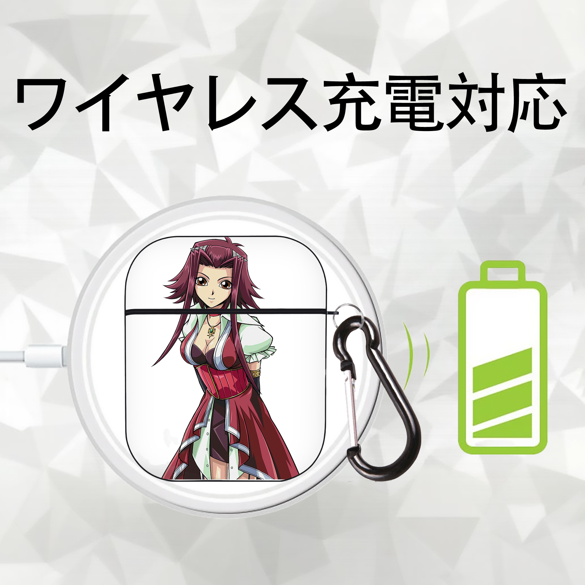 遊☆戯☆王 Yu-Gi-Oh! AirPods 第2世代保護ケース ハードシェル ブラック 耐衝撃・防指紋・カラビナ付き