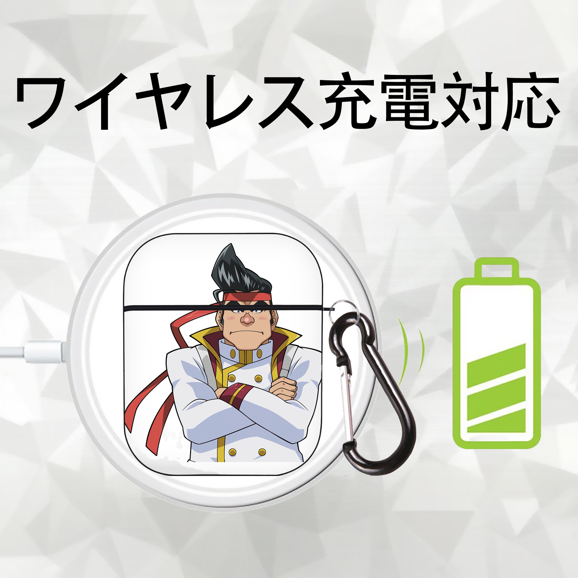 遊☆戯☆王 Yu-Gi-Oh! AirPods 第2世代保護ケース ハードシェル ブラック 耐衝撃・防指紋・カラビナ付き