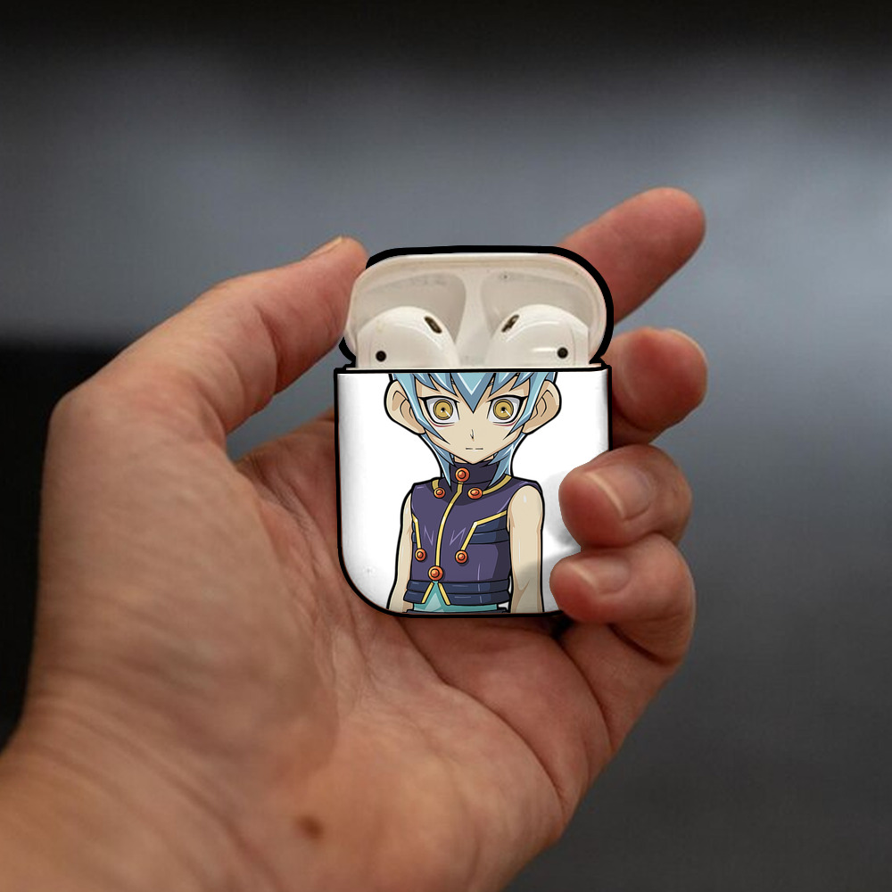 遊☆戯☆王 Yu-Gi-Oh! AirPods 第2世代保護ケース ハードシェル ブラック 耐衝撃・防指紋・カラビナ付き
