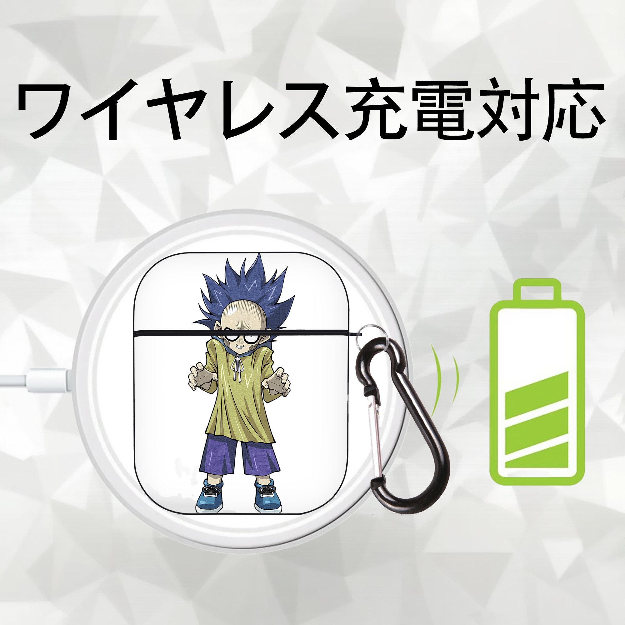 遊☆戯☆王 Yu-Gi-Oh! AirPods 第2世代保護ケース ハードシェル ブラック 耐衝撃・防指紋・カラビナ付き