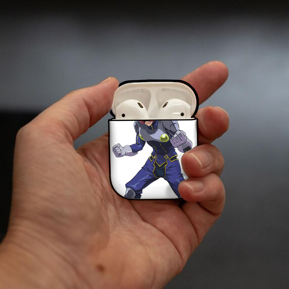 遊☆戯☆王 Yu-Gi-Oh! AirPods 第2世代保護ケース ハードシェル ブラック 耐衝撃・防指紋・カラビナ付き
