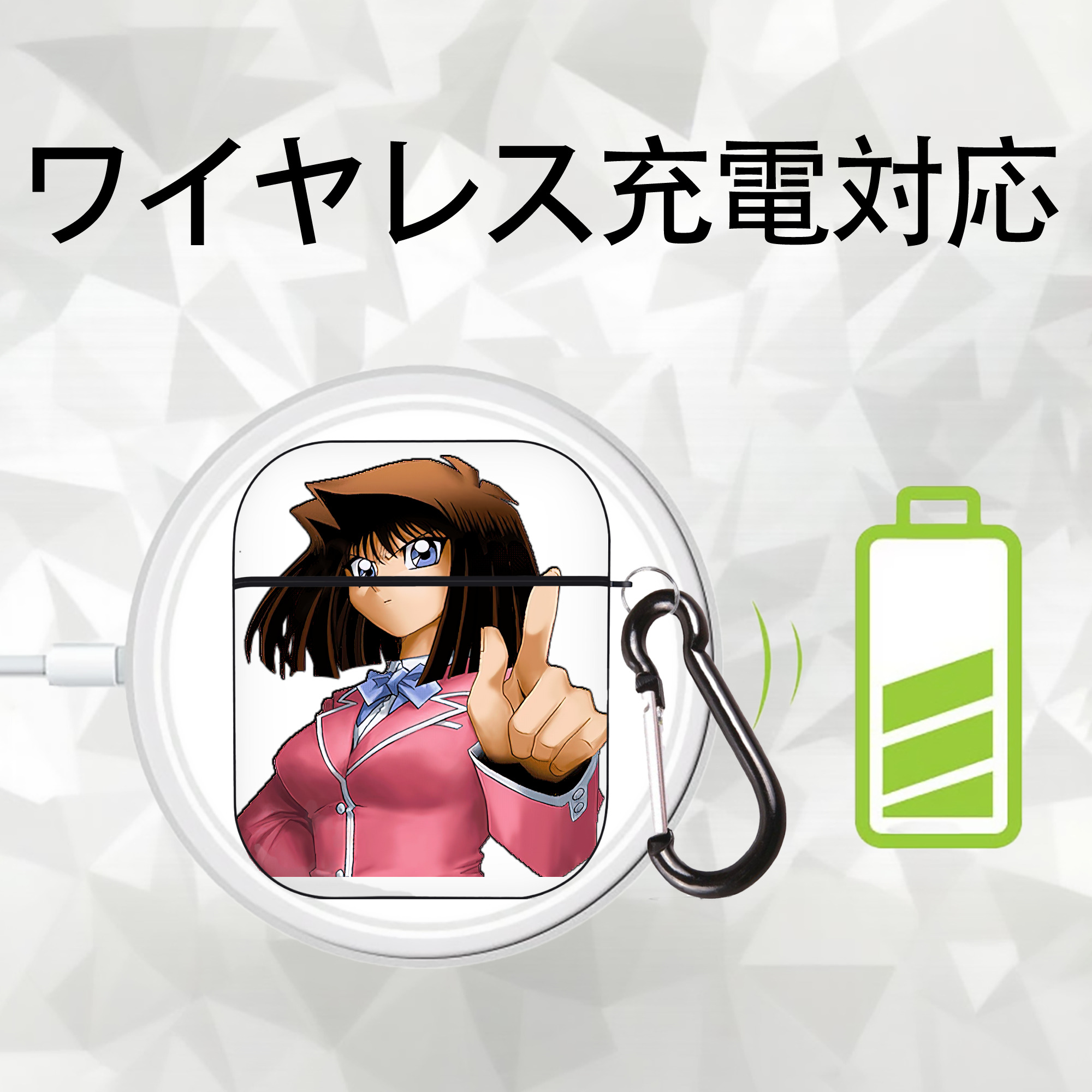 遊☆戯☆王 Yu-Gi-Oh! AirPods 第2世代保護ケース ハードシェル ブラック 耐衝撃・防指紋・カラビナ付き
