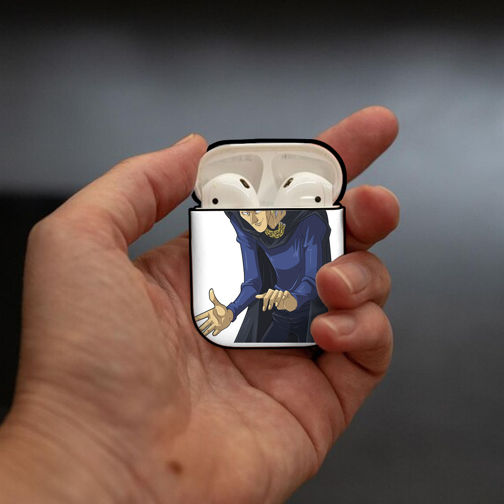 遊☆戯☆王 Yu-Gi-Oh! AirPods 第2世代保護ケース ハードシェル ブラック 耐衝撃・防指紋・カラビナ付き