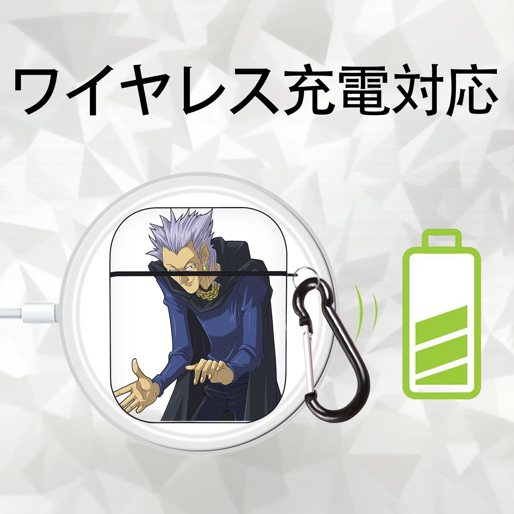 遊☆戯☆王 Yu-Gi-Oh! AirPods 第2世代保護ケース ハードシェル ブラック 耐衝撃・防指紋・カラビナ付き