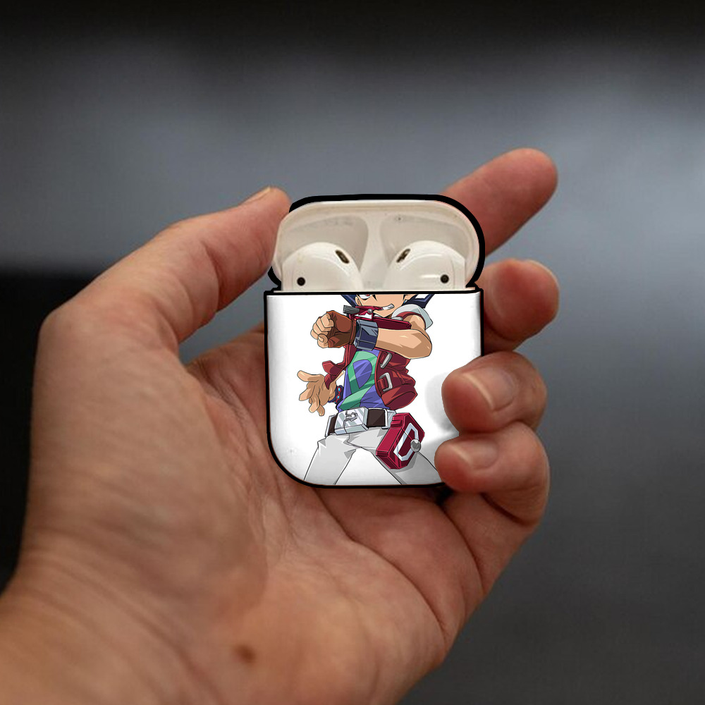 遊☆戯☆王 Yu-Gi-Oh! AirPods 第2世代保護ケース ハードシェル ブラック 耐衝撃・防指紋・カラビナ付き