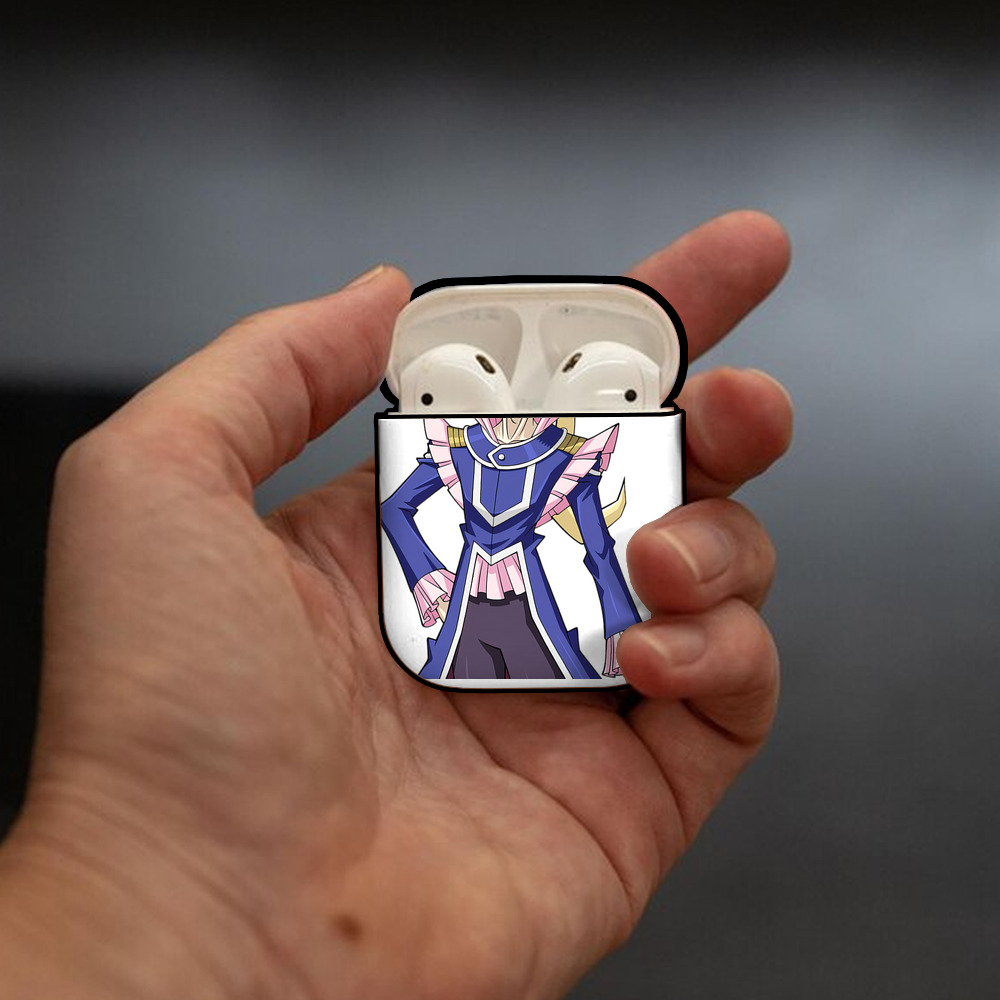 遊☆戯☆王 Yu-Gi-Oh! AirPods 第2世代保護ケース ハードシェル ブラック 耐衝撃・防指紋・カラビナ付き