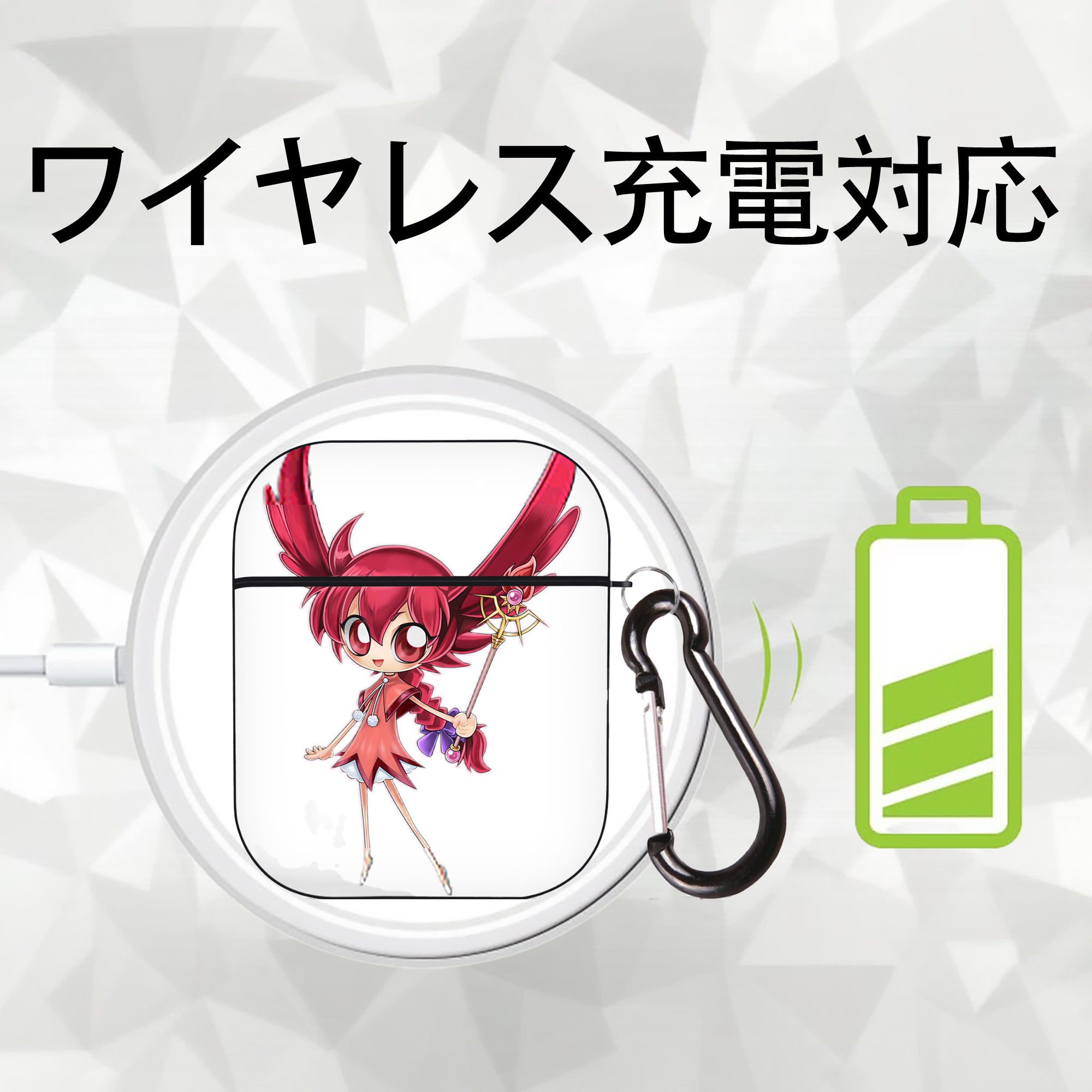 遊☆戯☆王 Yu-Gi-Oh! AirPods 第2世代保護ケース ハードシェル ブラック 耐衝撃・防指紋・カラビナ付き