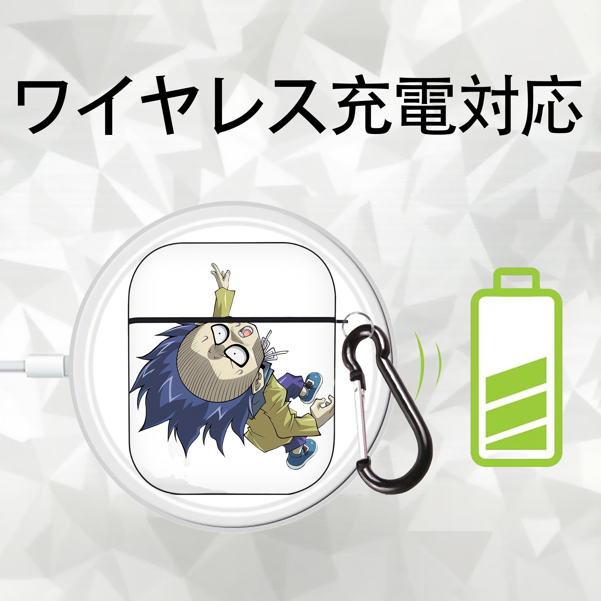 遊☆戯☆王 Yu-Gi-Oh! AirPods 第2世代保護ケース ハードシェル ブラック 耐衝撃・防指紋・カラビナ付き