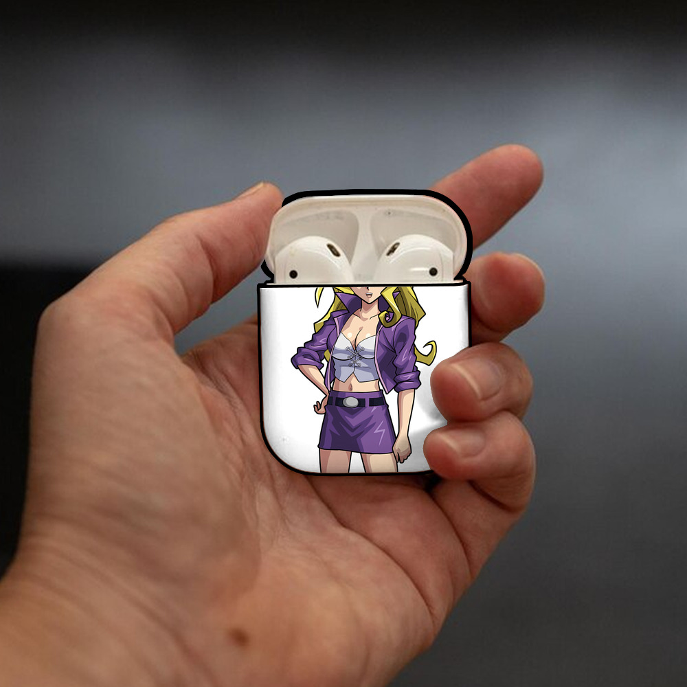 遊☆戯☆王 Yu-Gi-Oh! AirPods 第2世代保護ケース ハードシェル ブラック 耐衝撃・防指紋・カラビナ付き