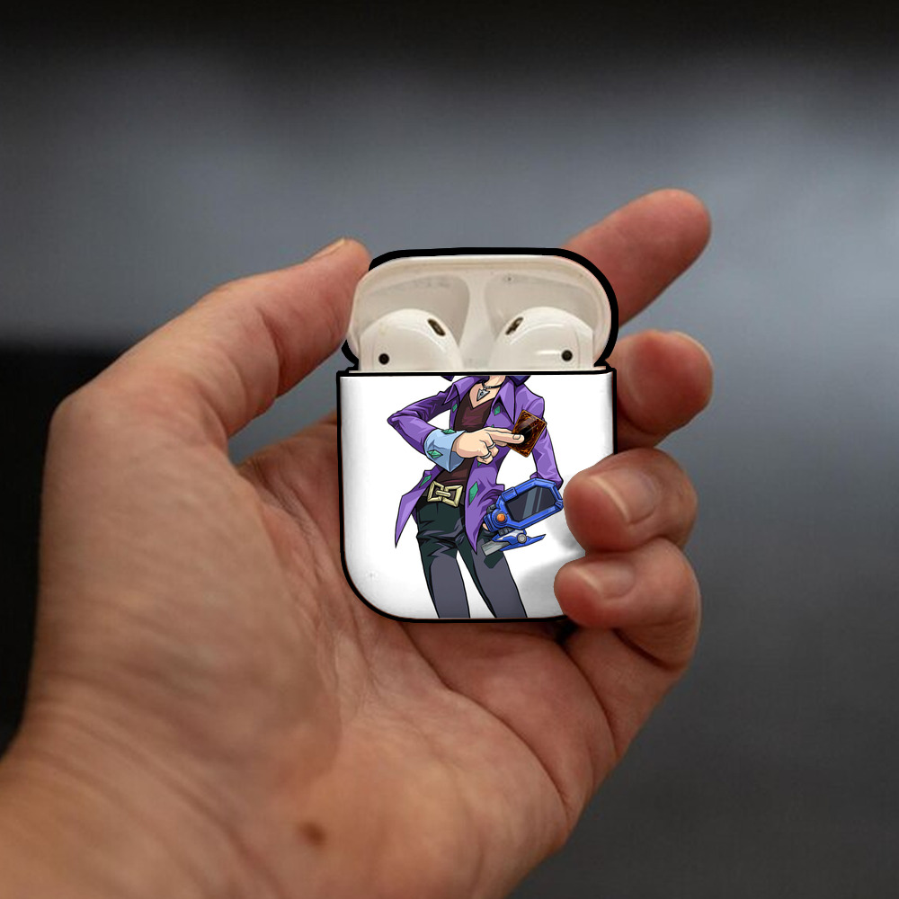 遊☆戯☆王 Yu-Gi-Oh! AirPods 第2世代保護ケース ハードシェル ブラック 耐衝撃・防指紋・カラビナ付き