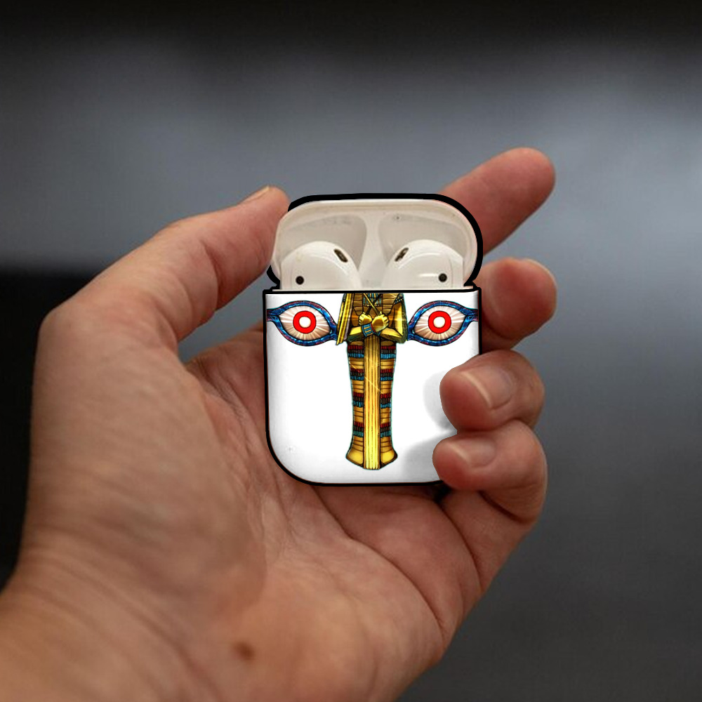遊☆戯☆王 Yu-Gi-Oh! AirPods 第2世代保護ケース ハードシェル ブラック 耐衝撃・防指紋・カラビナ付き