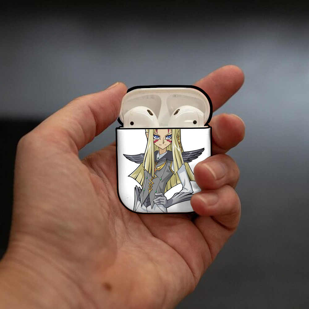遊☆戯☆王 Yu-Gi-Oh! AirPods 第2世代保護ケース ハードシェル ブラック 耐衝撃・防指紋・カラビナ付き