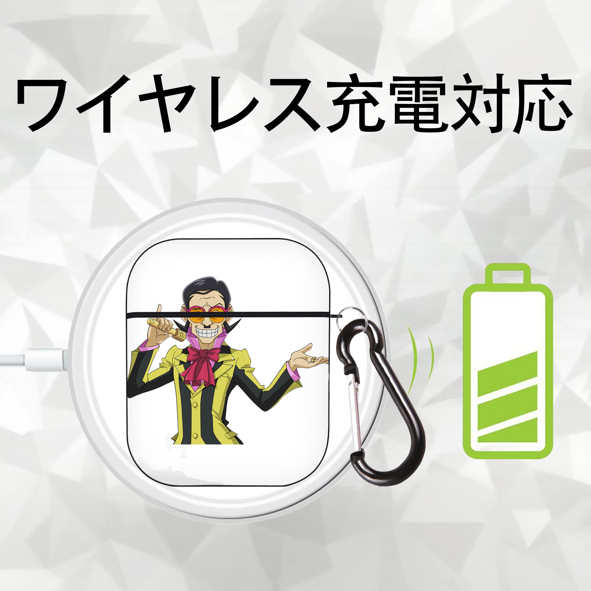 遊☆戯☆王 Yu-Gi-Oh! AirPods 第2世代保護ケース ハードシェル ブラック 耐衝撃・防指紋・カラビナ付き