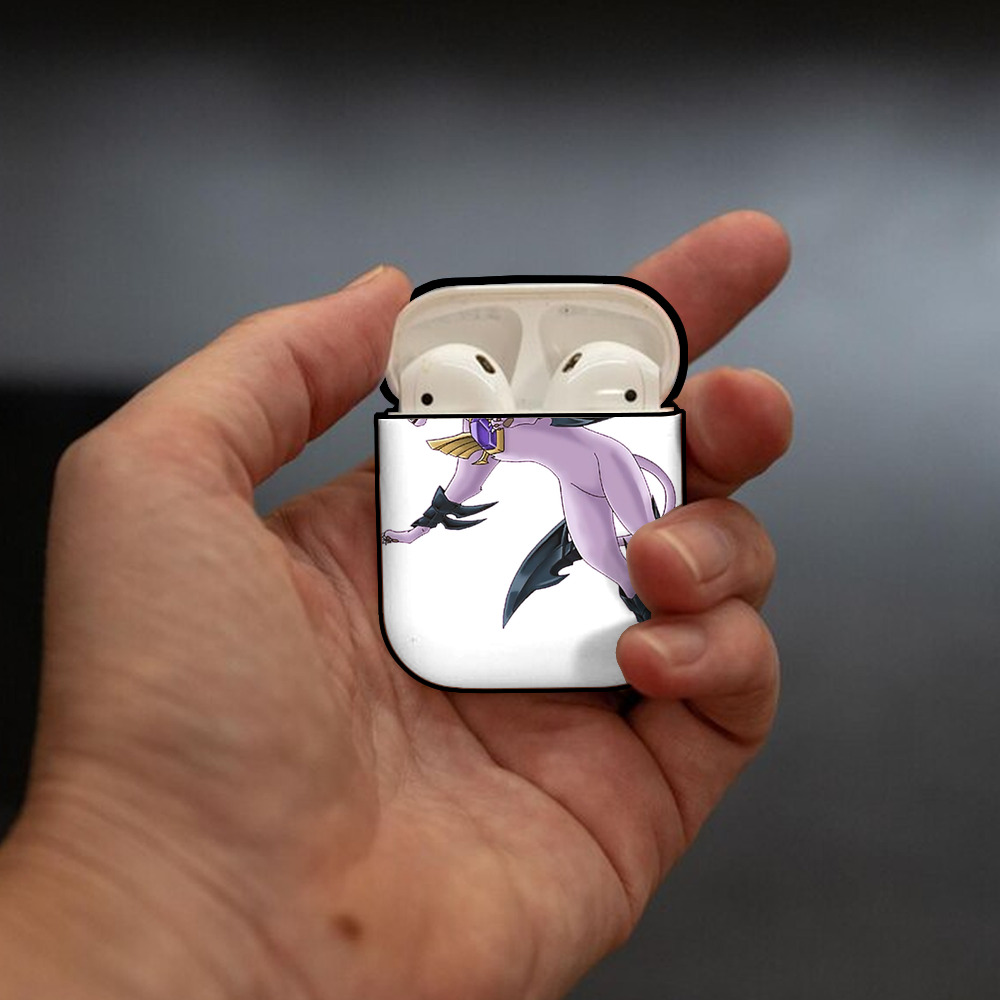 遊☆戯☆王 Yu-Gi-Oh! AirPods 第2世代保護ケース ハードシェル ブラック 耐衝撃・防指紋・カラビナ付き
