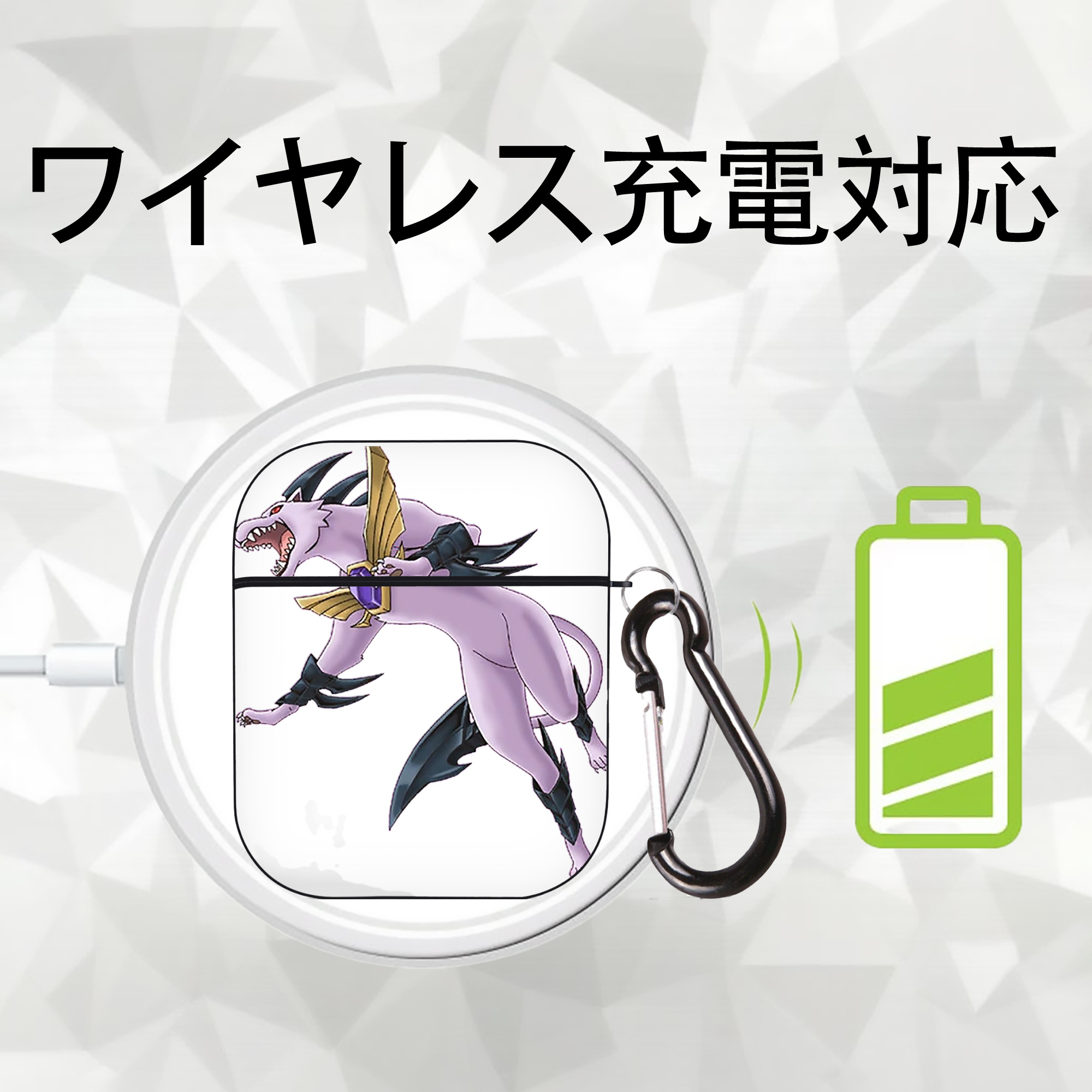 遊☆戯☆王 Yu-Gi-Oh! AirPods 第2世代保護ケース ハードシェル ブラック 耐衝撃・防指紋・カラビナ付き